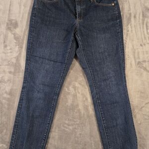 LOFT Curvy Skinny Jeans - Size 28/6 - Dark Wash Stretch Denim (#6)
